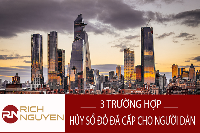 3 TRƯỜNG HỢP HỦY SỔ ĐỎ ĐÃ CẤP CHO NGƯỜI DÂN