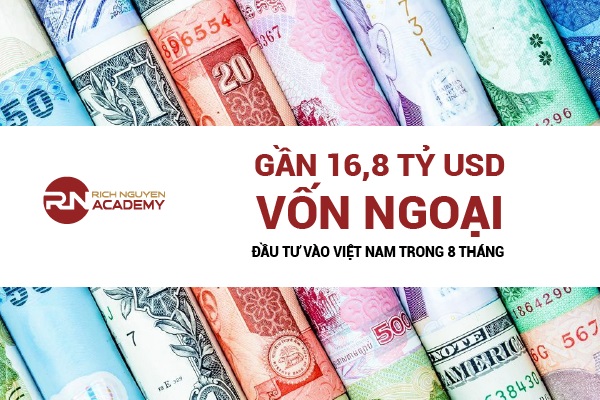 Gần 16,8 tỷ USD vốn ngoại được đầu tư vào Việt Nam trong 8 tháng