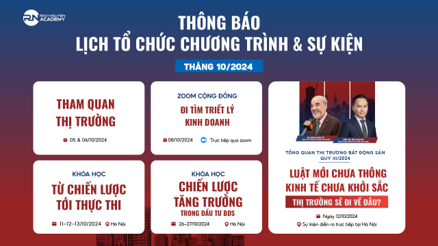 Lịch tổ chức chương trình và sự kiện tại Rich Nguyen Academy tháng 10/2024