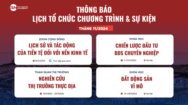 lịch trình sự kiện tháng 11