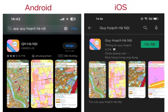 Bạn tìm kiếm và tải ứng dụng kiểm tra quy hoạch Hà Nội về để dùng
