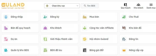 Giao diện trang chủ Guland