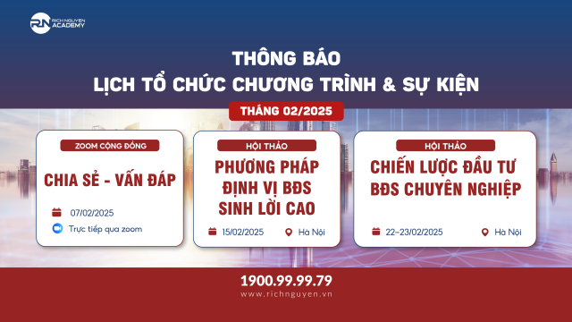 Lịch tổ chức chương trình và sự kiện tại Rich Nguyen Academy tháng 2 năm 2025