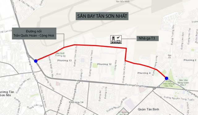 Dự án đường nối Trần Quốc Hoàn - Cộng Hòa dự kiến hoàn thành năm 2025