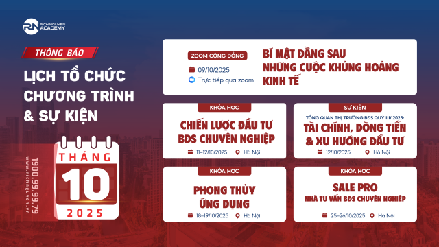 Lịch tổ chức chương trình và sự kiện tại Rich Nguyen Academy tháng 10 năm 2025