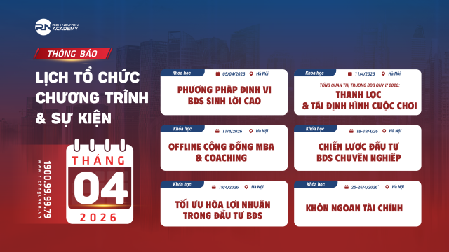 Lịch tổ chức chương trình và sự kiện tại Rich Nguyen Academy tháng 4 năm 2026