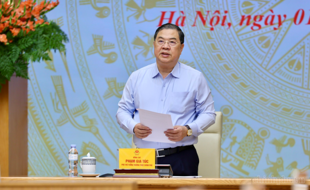 Phó Thủ tướng Thường trực Chính phủ Phạm Gia Túc chủ trì Phiên họp thứ nhất của Ban Chỉ đạo các công trình trọng điểm trong lĩnh vực công thương và xây dựng - Ảnh: chinhphu.vn/Phương Nguyên